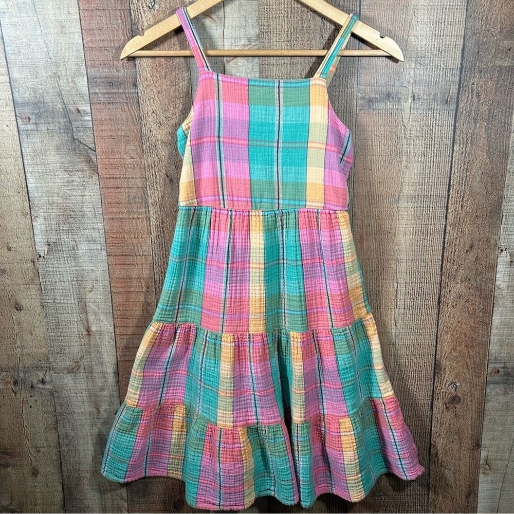 Gap Kids Madras Plaid Sundress Large 10-11Y Cotton Summer Dress Girls Casual